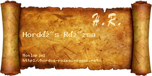 Hordós Rózsa névjegykártya