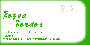 rozsa hordos business card